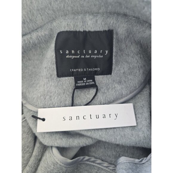 Sanctuary Fisher Grey Faux Fur Oversize Relaxed Cargo Car Coat Jacket Shacket M - Picture 11 of 11